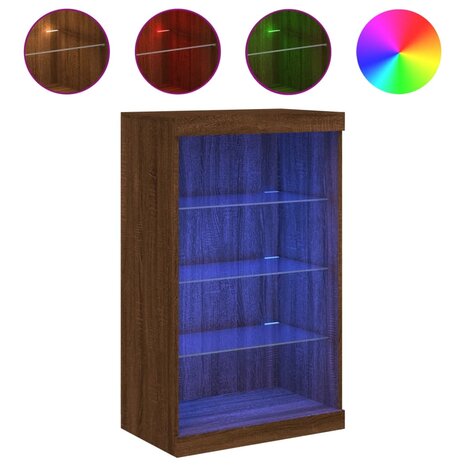 Dressoir met LED-verlichting 60,5x37x100 cm bruineikenkleurig 8721012252974 2