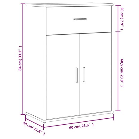 Dressoir 60x30x84 cm bewerkt hout gerookt eikenkleurig 8721012493988 10