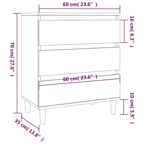 Dressoir 60x35x70 cm bewerkt hout wit 8720845693527 10