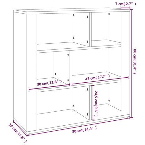 Dressoir 80x30x80 cm bewerkt hout zwart 8720287223818 8