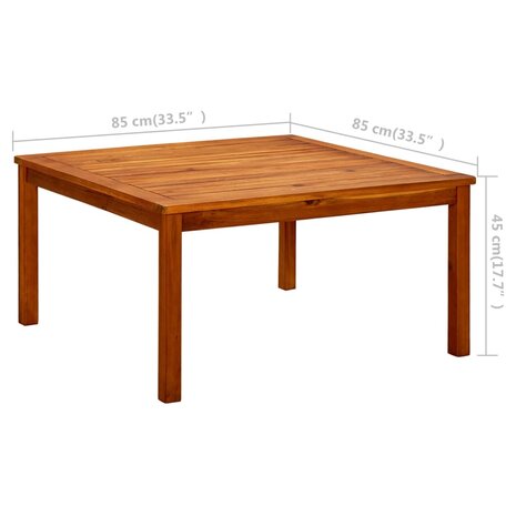 Tuintafel 85x85x45 cm massief acaciahout 8720286543481 7