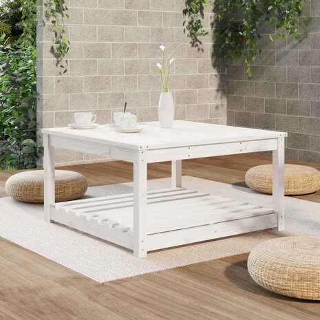 Tuintafel 82,5x82,5x45 cm massief grenenhout wit 8720845692513 3