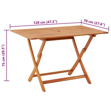 Tuintafel inklapbaar 120x70x75 cm massief eucalyptushout 8720286334850 5