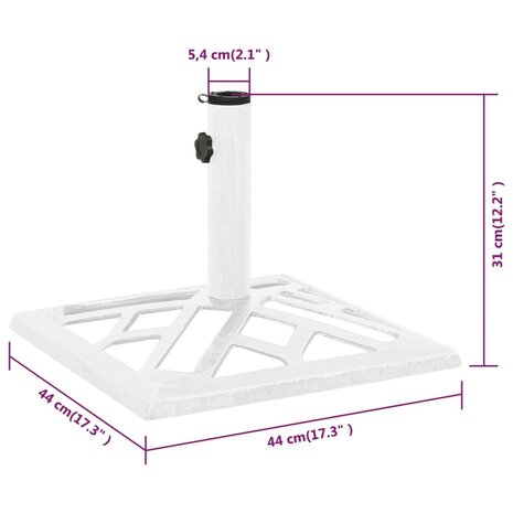 Parasolvoet 44x44x31 cm gietijzer wit 8720286722749 7