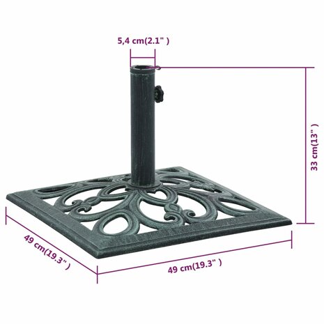 Parasolvoet 12 kg 49 cm gietijzer groen 8719883751351 8