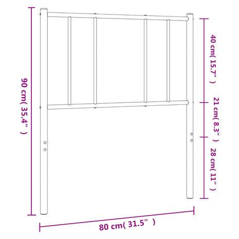 Hoofdbord metaal zwart 75 cm 8720845788797 7