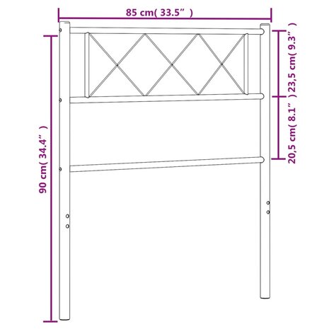 Hoofdbord 80 cm metaal wit 8721012191327 6