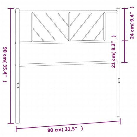 Hoofdbord 75 cm metaal zwart 8721012189843 6