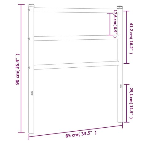 Hoofdbord 80 cm metaal wit 8721012303386 5