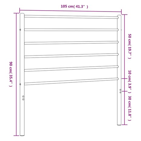 Hoofdbord metaal wit 100 cm 8720845788339 7