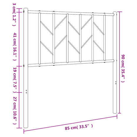 Hoofdbord 80 cm metaal zwart 8721012249974 7