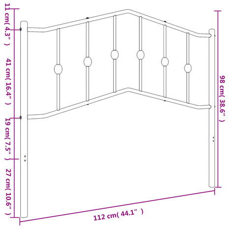 Hoofdbord 107 cm metaal wit 8721012211773 6