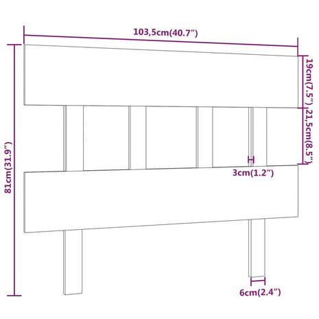 Hoofdbord 103,5x3x81 cm massief grenenhout zwart 8720287009900 6