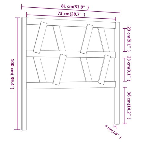 Hoofdbord 81x4x100 cm massief grenenhout honingbruin 8720287004790 6