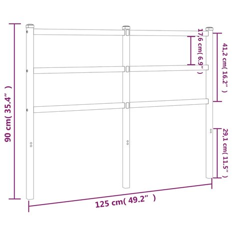 Hoofdbord 120 cm metaal wit 8721012303423 5