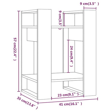 Boekenkast/kamerscherm 41x35x57 cm massief grenenhout 8720286904923 8