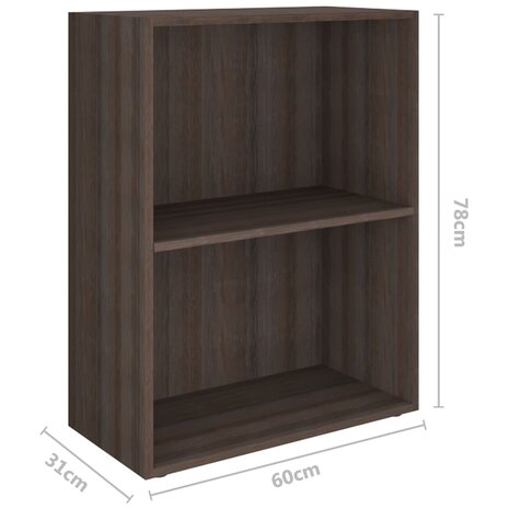 Boekenkast 60x31x78 cm bewerkt hout grijs sonoma eikenkleurig 8720286763353 6