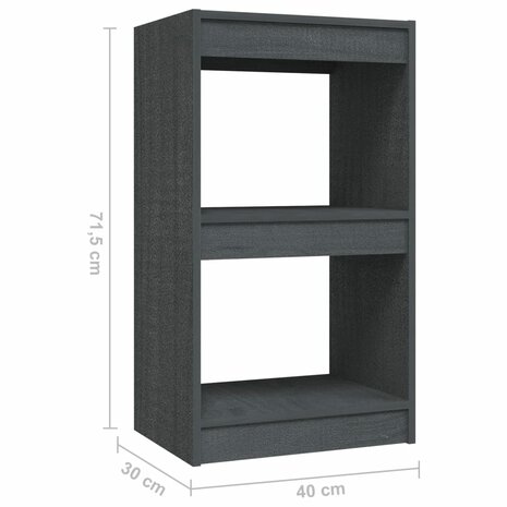 Boekenkast 40x30x71,5 cm massief grenenhout grijs 8720286608357 8