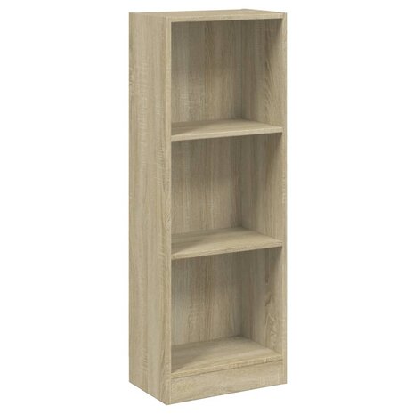 Boekenkast met 3 schappen 40x24x109 cm bewerkt hout sonoma eik 8719883787350 2