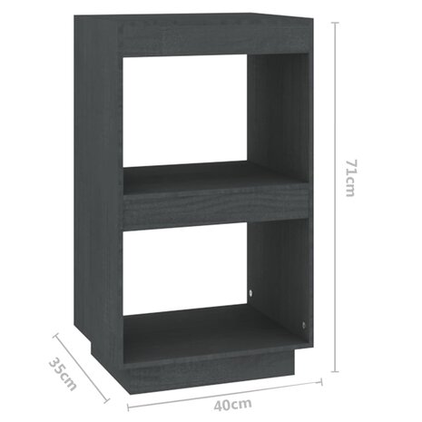 Boekenkast 40x35x71 cm massief grenenhout grijs 8720286815724 8