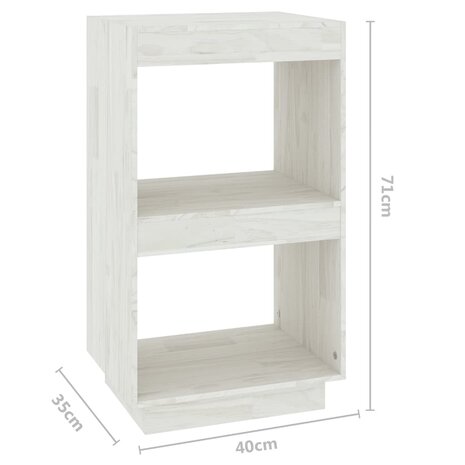 Boekenkast 40x35x71 cm massief grenenhout wit 8720286815717 8