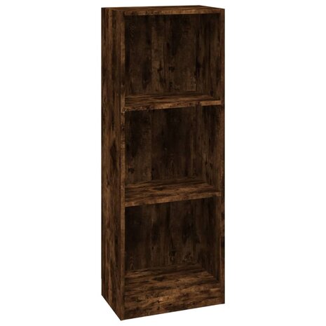 Boekenkast 3-laags 40x24x109 cm bewerkt hout gerookt eikenkleur 8720845693336 2