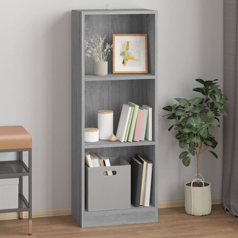 Boekenkast 40x24x109 cm bewerkt hout grijs sonoma eikenkleurig 8720845693343 1