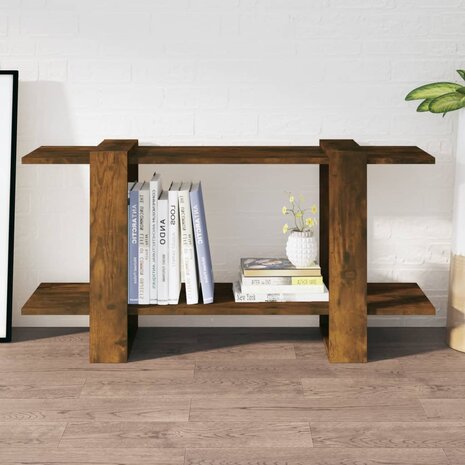 Boekenkast 100x30x51 cm bewerkt hout gerookt eikenkleurig 8720286844007 1