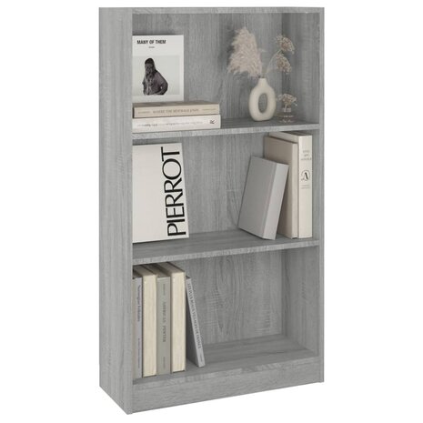 Boekenkast 60x24x109 cm bewerkt hout grijs sonoma eikenkleurig 8720286931530 4