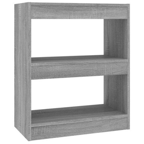 Boekenkast/kamerscherm 60x30x72 cm grijs sonoma eikenkleurig 8720286844311 2