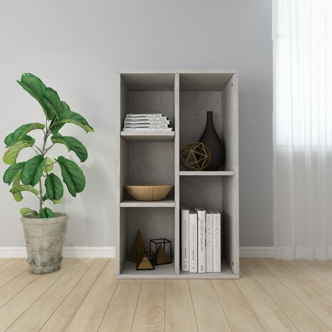 Boekenkast/dressoir 50x25x80 cm bewerkt hout betongrijs 8719883673271 1