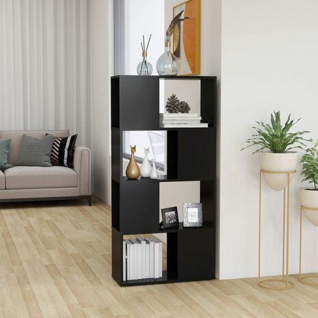 Boekenkast/kamerscherm 60x24x124,5 cm spaanplaat grijs 8720286650387 1