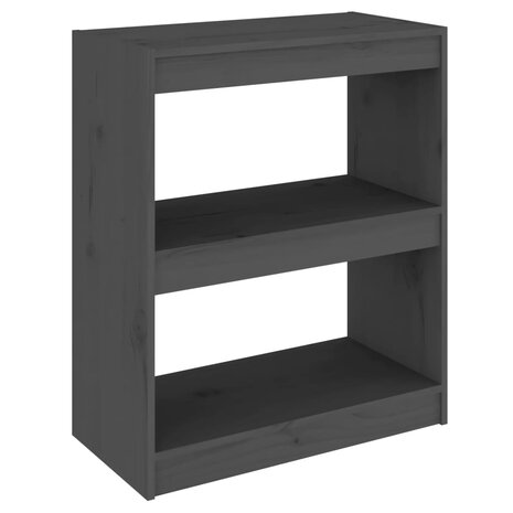 Boekenkast/kamerscherm 60x30x71,5 cm massief grenenhout grijs 8720286608609 2