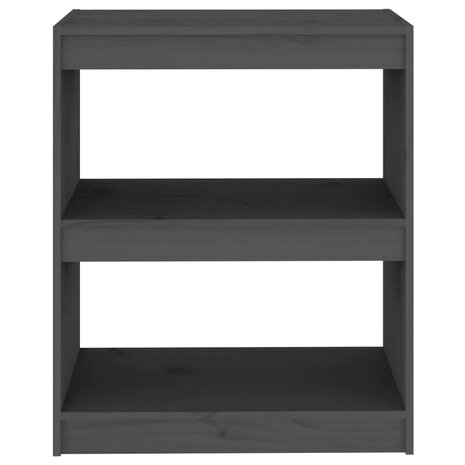 Boekenkast/kamerscherm 60x30x71,5 cm massief grenenhout grijs 8720286608609 5