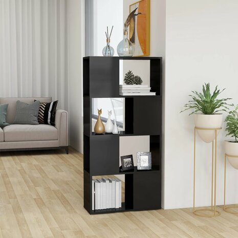 Boekenkast/kamerscherm 60x24x124,5 cm hoogglans grijs 8720286650448 1