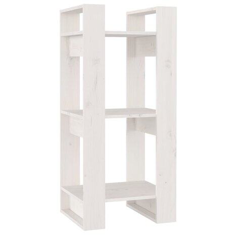 Boekenkast/kamerscherm 41x35x91 cm massief grenenhout wit 8720286904985 2