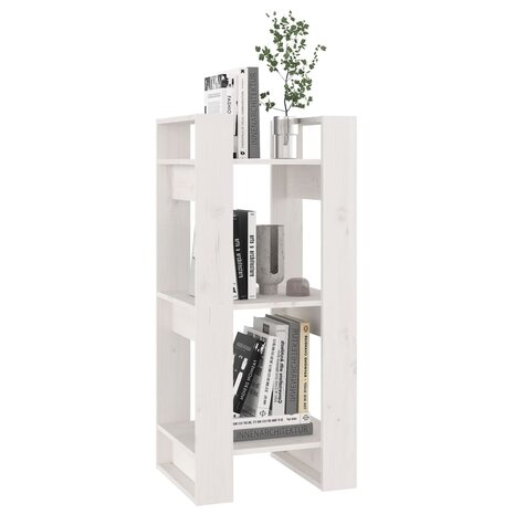 Boekenkast/kamerscherm 41x35x91 cm massief grenenhout wit 8720286904985 5