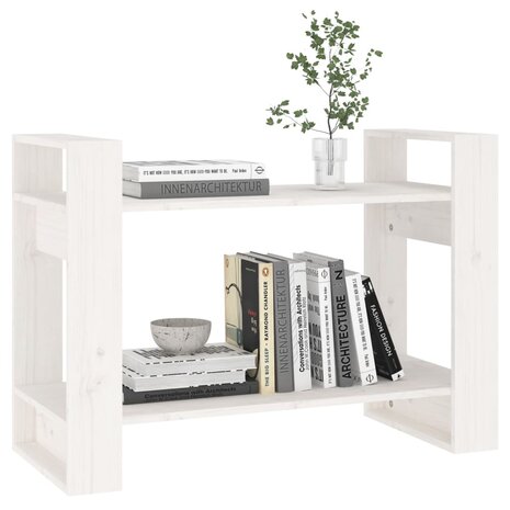 Boekenkast/kamerscherm 80x35x56,5 cm massief grenenhout wit 8720286905333 4