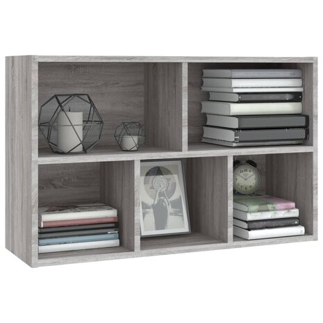 Boekenkast/dressoir 50x25x80 cm bewerkt hout sonoma grijs 8720845735340 5