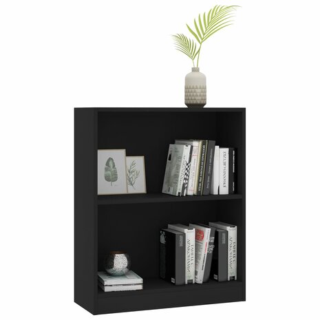 Boekenkast 60x24x76 cm bewerkt hout zwart 8719883787602 3