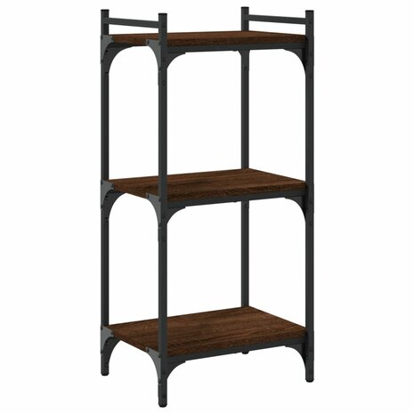 Boekenkast 3-laags 40x30x86 cm bewerkt hout bruineikenkleurig 8721012194137 6