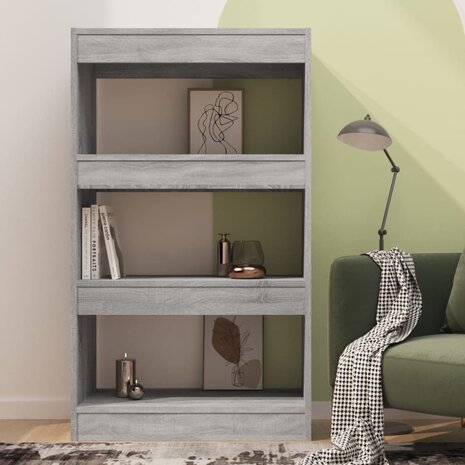 Boekenkast/kamerscherm 60x30x103 cm spaanplaat grijs sonoma 8720286844342 3