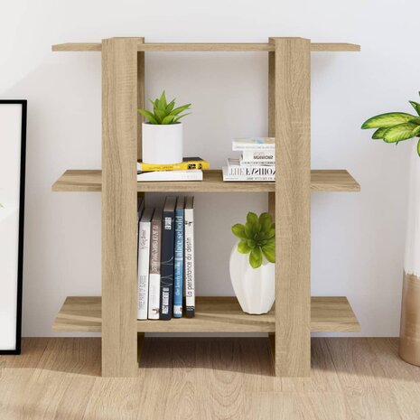 Boekenkast/kamerscherm 80x30x87 cm sonoma eikenkleurig 8720286842836 3