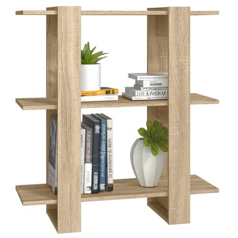 Boekenkast/kamerscherm 80x30x87 cm sonoma eikenkleurig 8720286842836 4