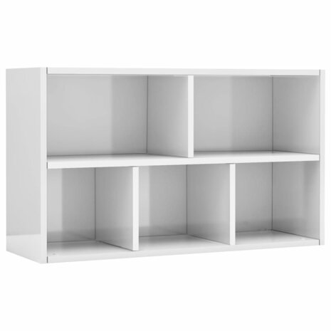 Boekenkast/dressoir 50x25x80 cm bewerkt hout hoogglans wit 8719883673295 8