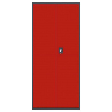 Archiefkast 90x40x200 cm staal antracietkleurig en rood 8720845889876 3