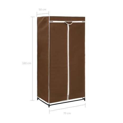 Kledingkast 75x50x160 cm bruin 8719883564821 9