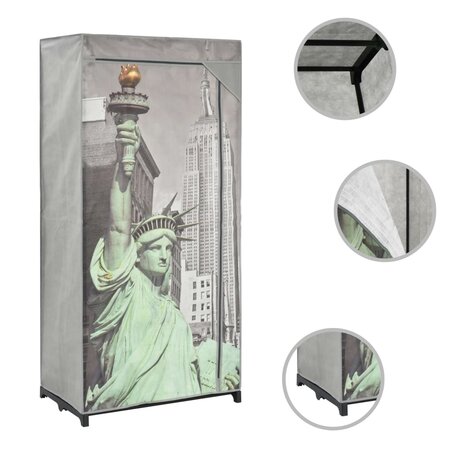 Kledingkast New York 75x45x160 cm stof 8719883565057 2