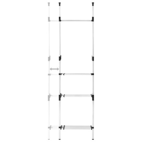 Kledingkastsysteem met stangen en schap telescopisch aluminium 8720286041789 7