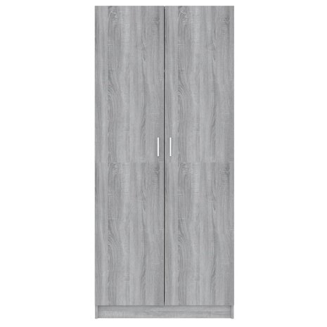 Kledingkast 80x52x180 cm bewerkt hout grijs sonoma eikenkleurig 8720286952689 3